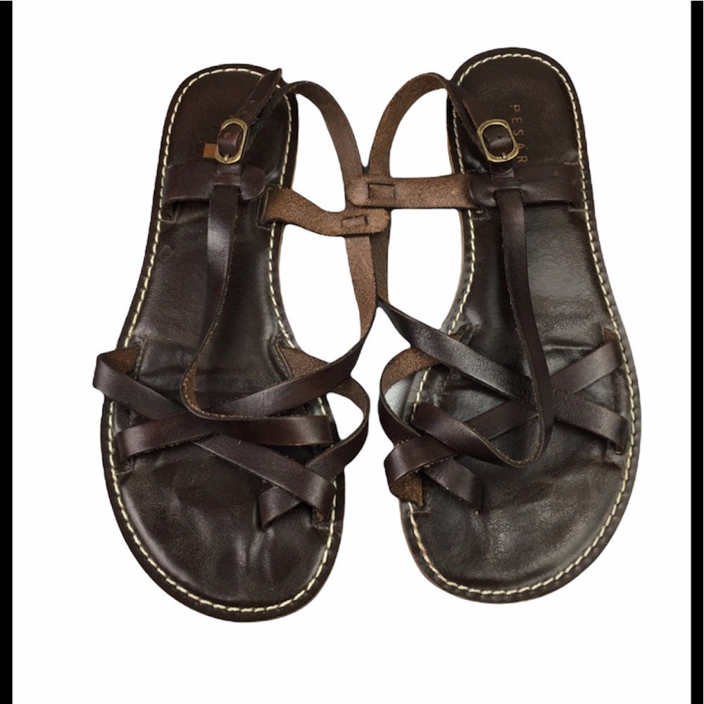 Pesaro Athena leather gladiator sandals.